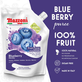 Mazzoni Blueberry Puree in a blender for vibrant smoothies.