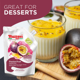 Mazzoni passion fruit puree caipirinha setup shows bold citrus notes