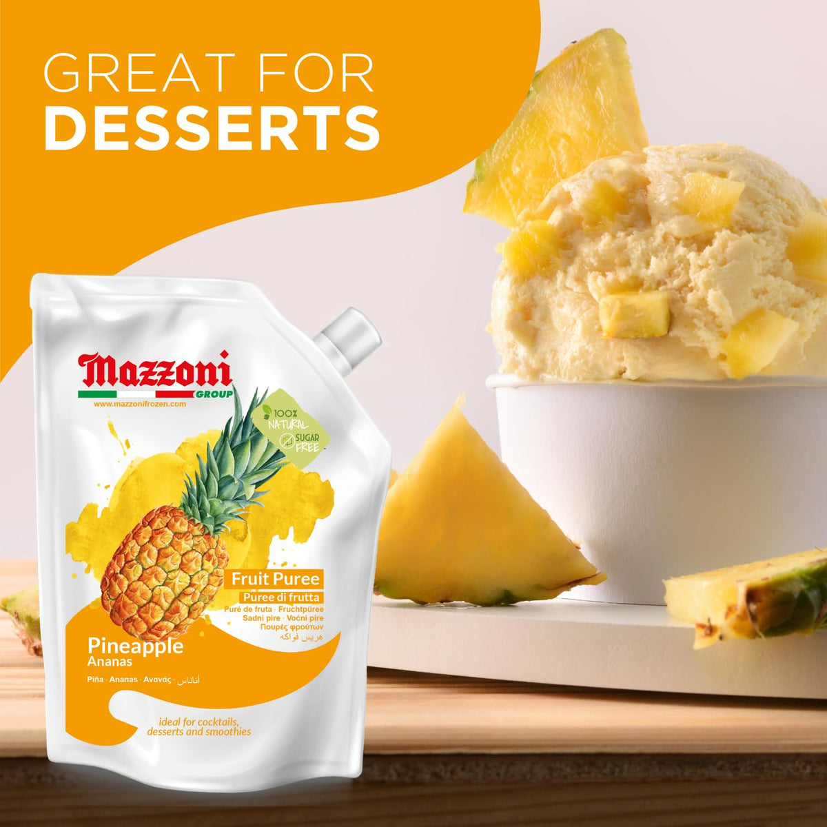 Mazzoni pineapple puree perfect for pineapple daiquiri ideas.