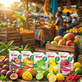 Mazzoni pineapple puree pouch stores easily for batch preparation.