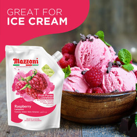 Mazzoni Raspberry Purée added to smoothies for berry tang.