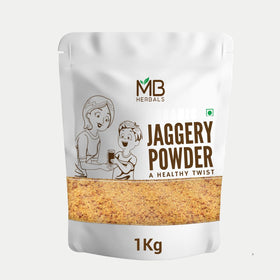 MB Herbals jaggery powder 2.2 lb packaging, raw and natural sweetness.