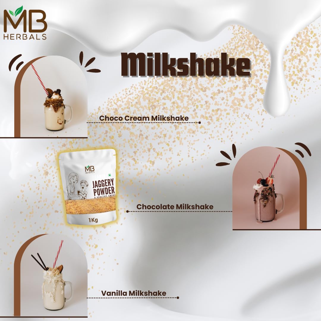 MB Herbals jaggery powder ideal for cooking and beverages.