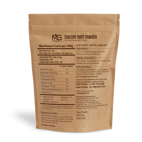 MB Herbals roasted chicory roots powder with rich aroma from roasting.