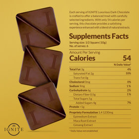 MBDH Wellness Ignite chocolate squares neatly divided for easy sharing or gifting.