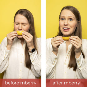 mberry packaging showing 10-count pack and convenient size