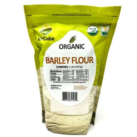 McCabe Organic Barley Flour packaging shows premium quality and trusted certification.
