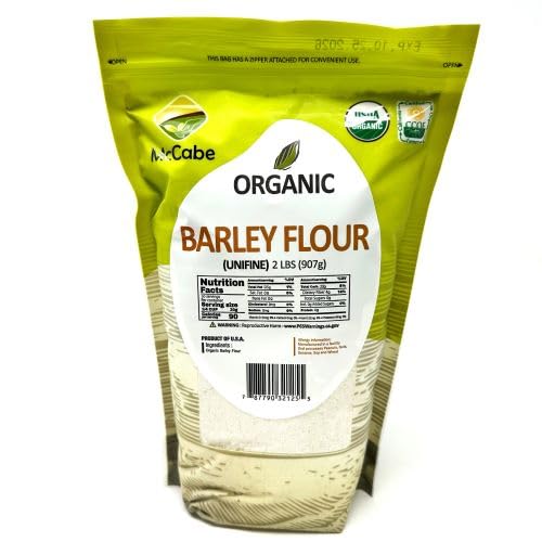 McCabe Organic Barley Flour packaging shows premium quality and trusted certification.