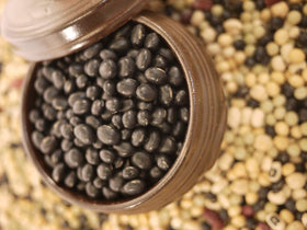 McCabe Organic Black Beans soaking in water before cooking.