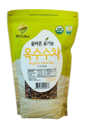 McCabe Organic Corn Tea packaging highlights USDA Certified organic quality