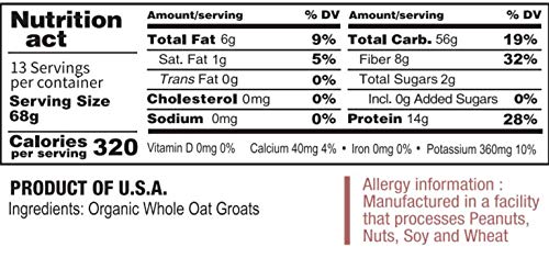 McCabe Organic Oats with USDA and CCOF labels indicating USA origin