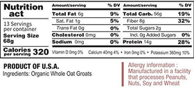 McCabe Organic Oats with USDA and CCOF labels indicating USA origin