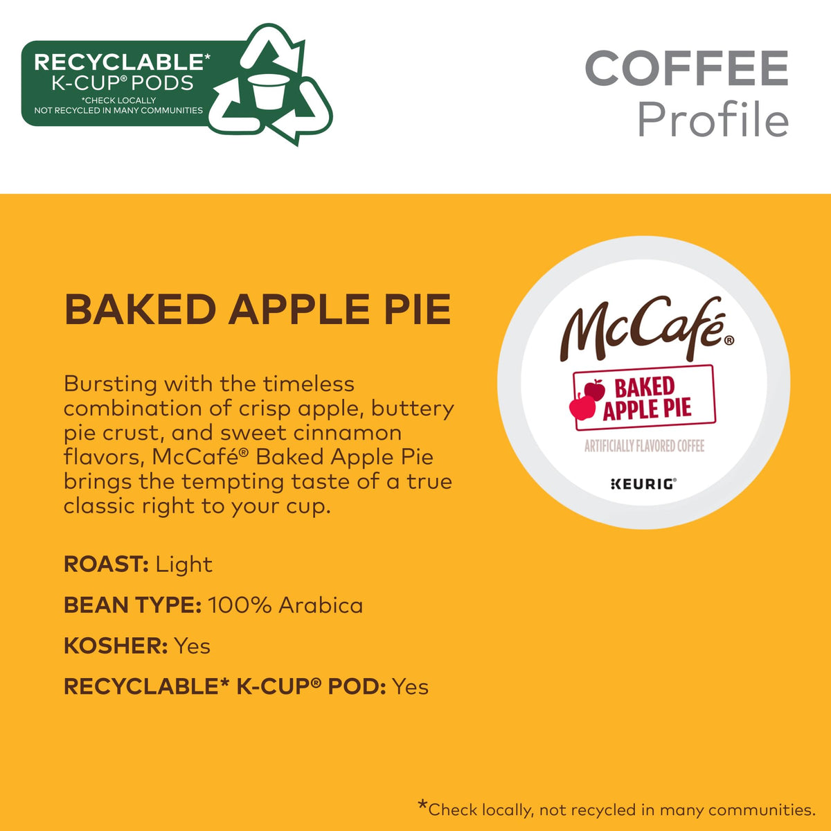 Premium Arabica beans powering McCafé Baked Apple Pie flavor.