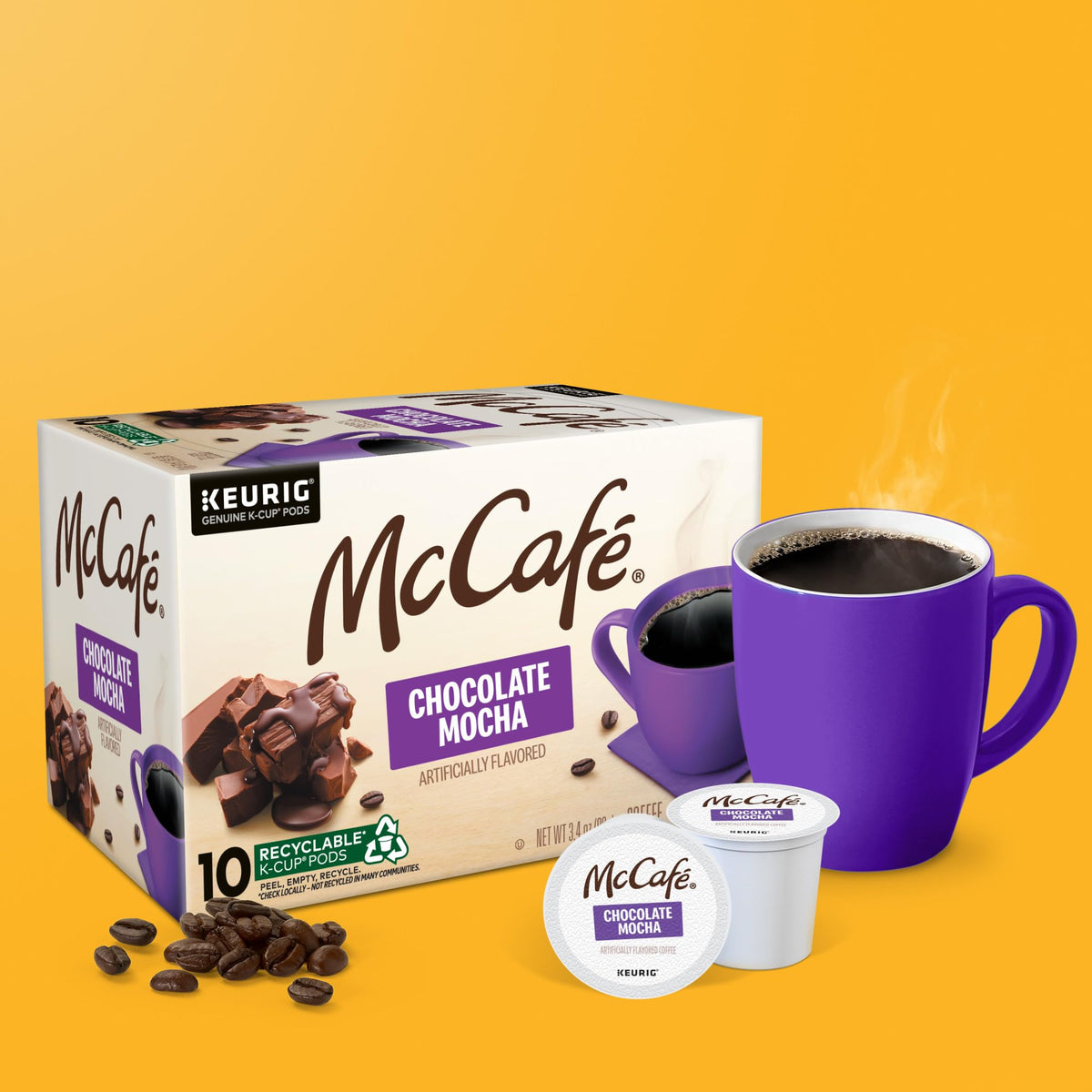 McCafé Chocolate Mocha K-Cup, Arabica beans, high-quality flavor foundation.
