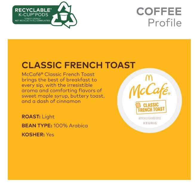 McCafe Classic French Toast coffee cup showcases a rich aroma and smooth flavor.
