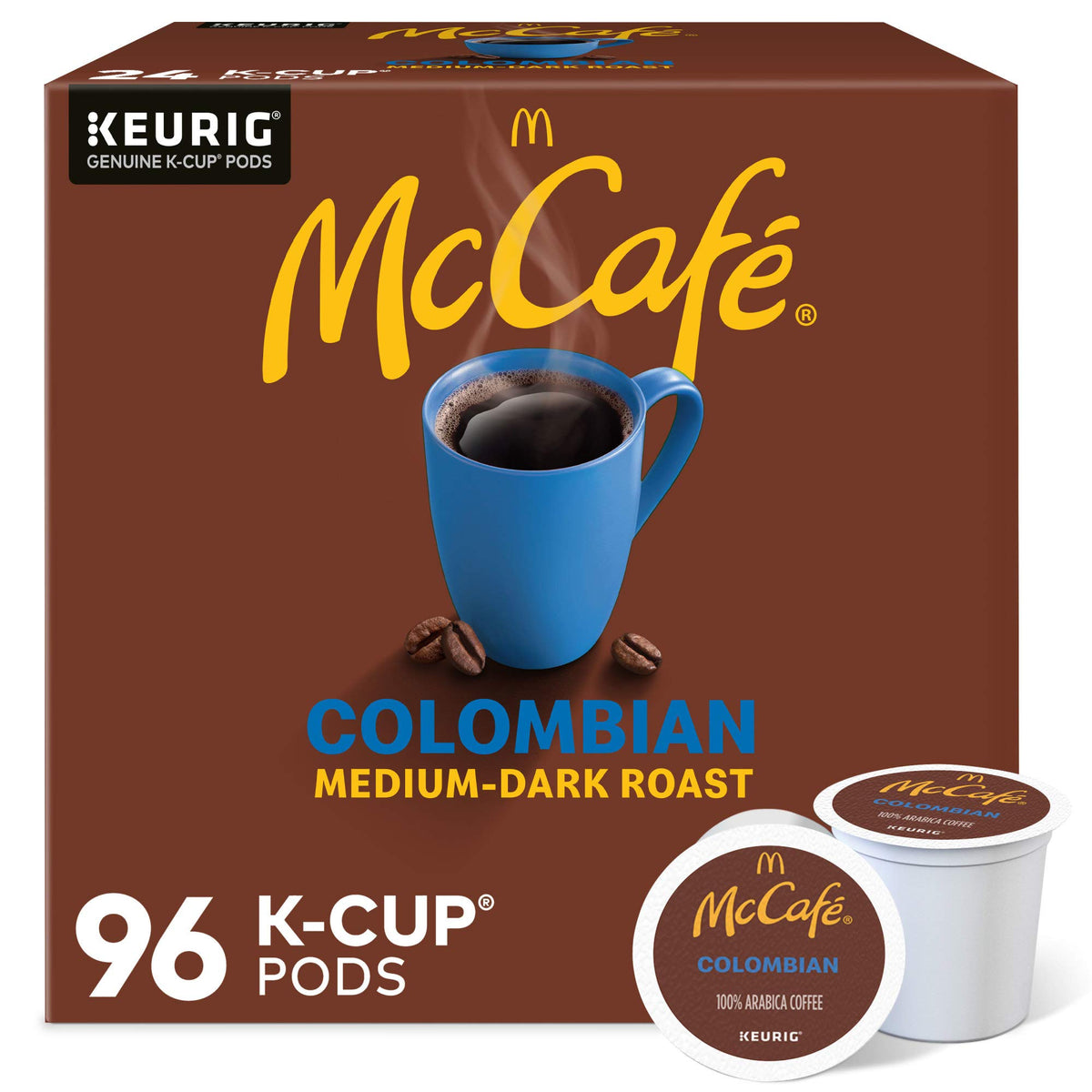 McCafé Colombian pods front-of-pack for quick morning coffee