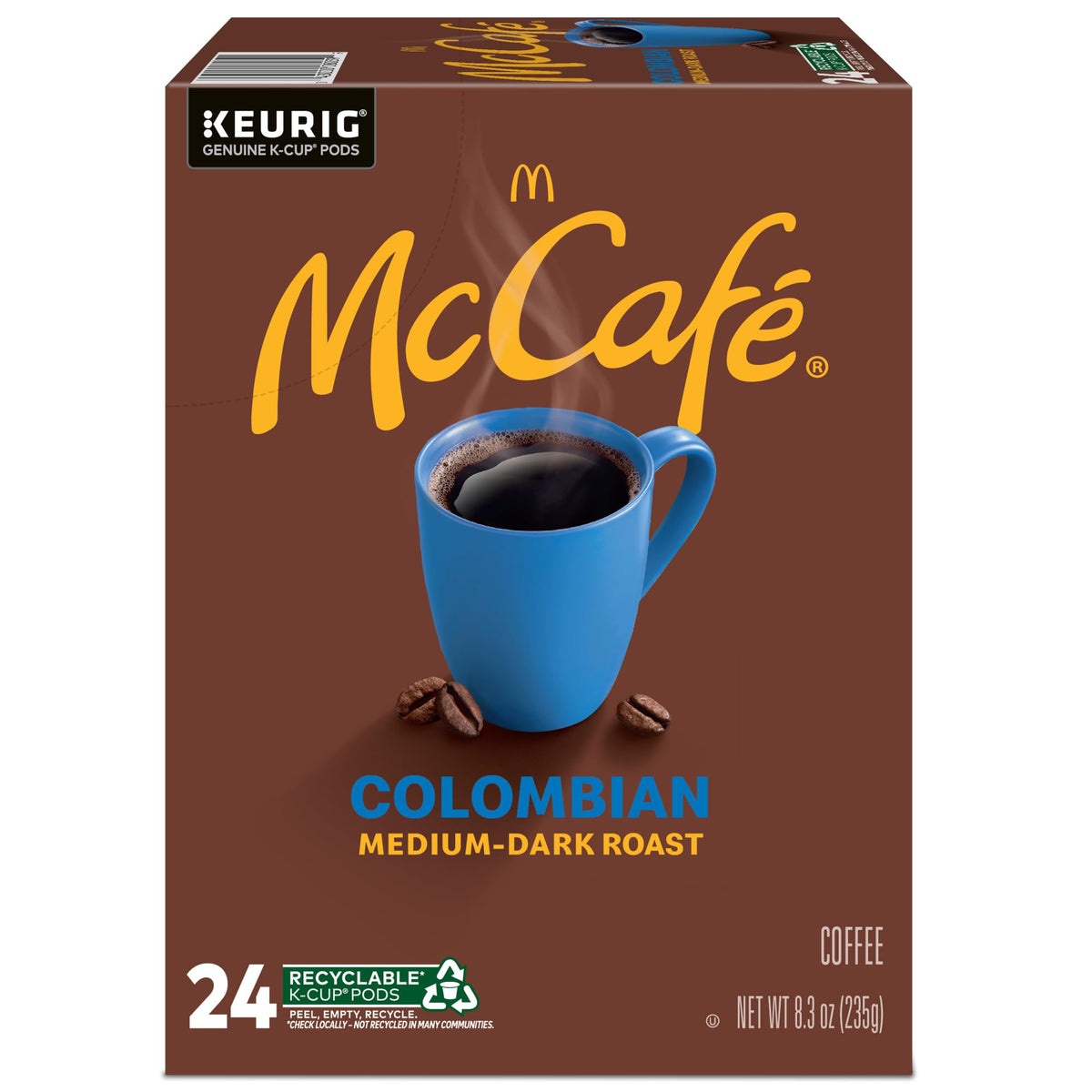 Roast label shows medium-dark roast for balanced flavor