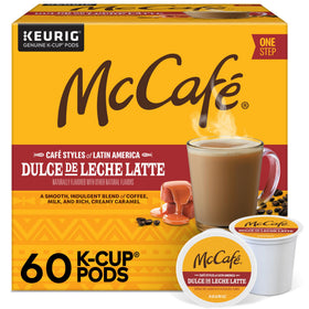 McCafé Dulce de Leche Latte box front showing branding and flavor profile.