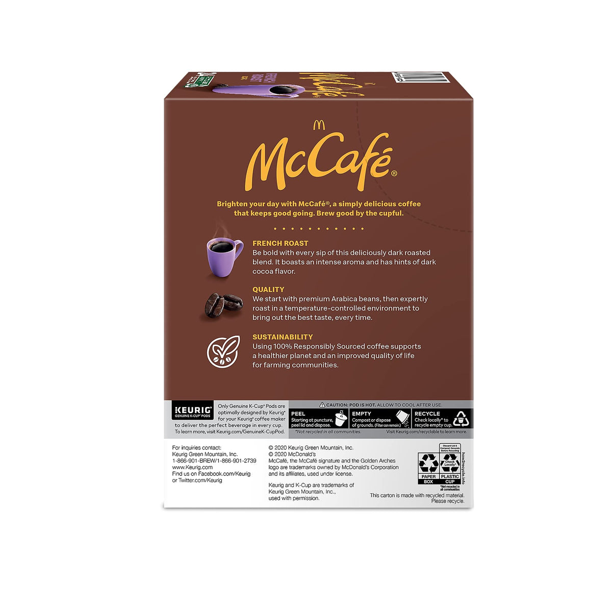 Bold roast label on packaging communicates intensity.