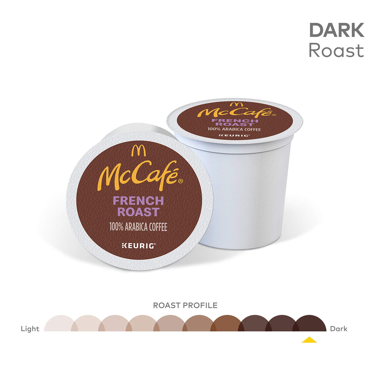 Keurig-compatible McCafé French Roast K-Cup pods ready for quick brews