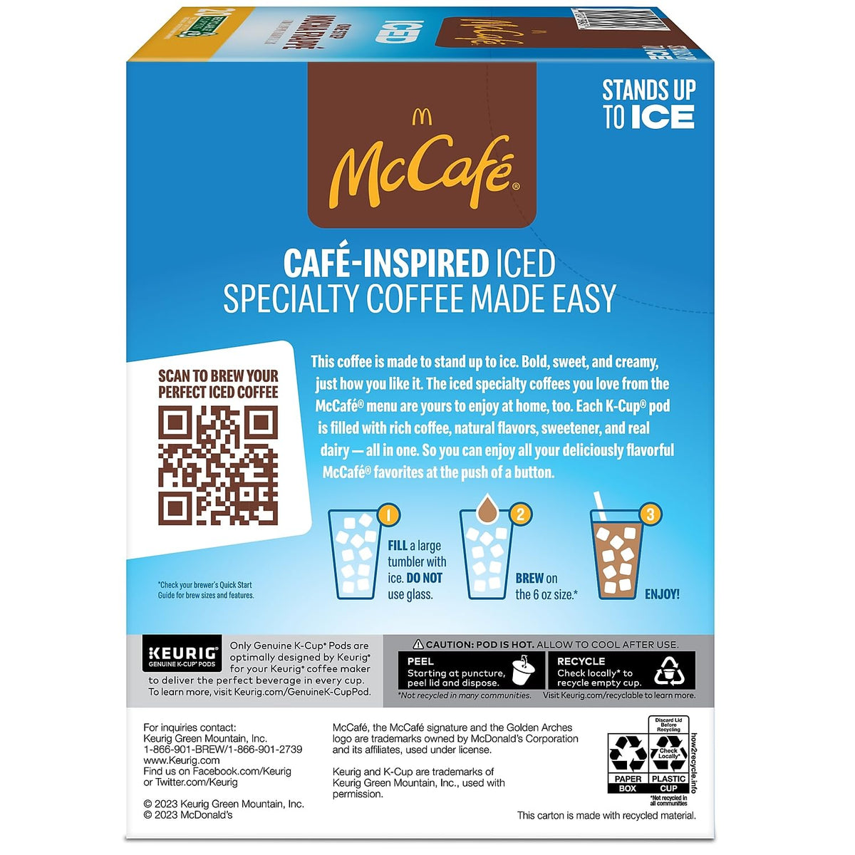 Box of McCafé ICED One Step Mocha Frappé pods