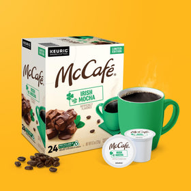 Cup of McCafé Irish Mocha with a mint finish
