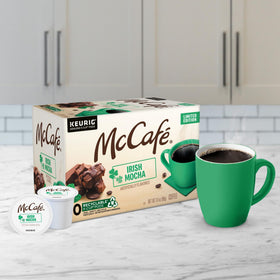 McCafé Irish Mocha ready-to-brew cup enhances morning routine.