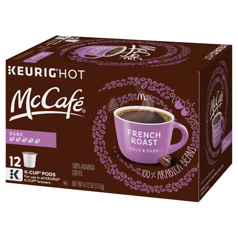McCafé K-Cup pod in brewer demonstrates easy one-button brewing.
