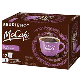 McCafé K-Cup pod in brewer demonstrates easy one-button brewing.
