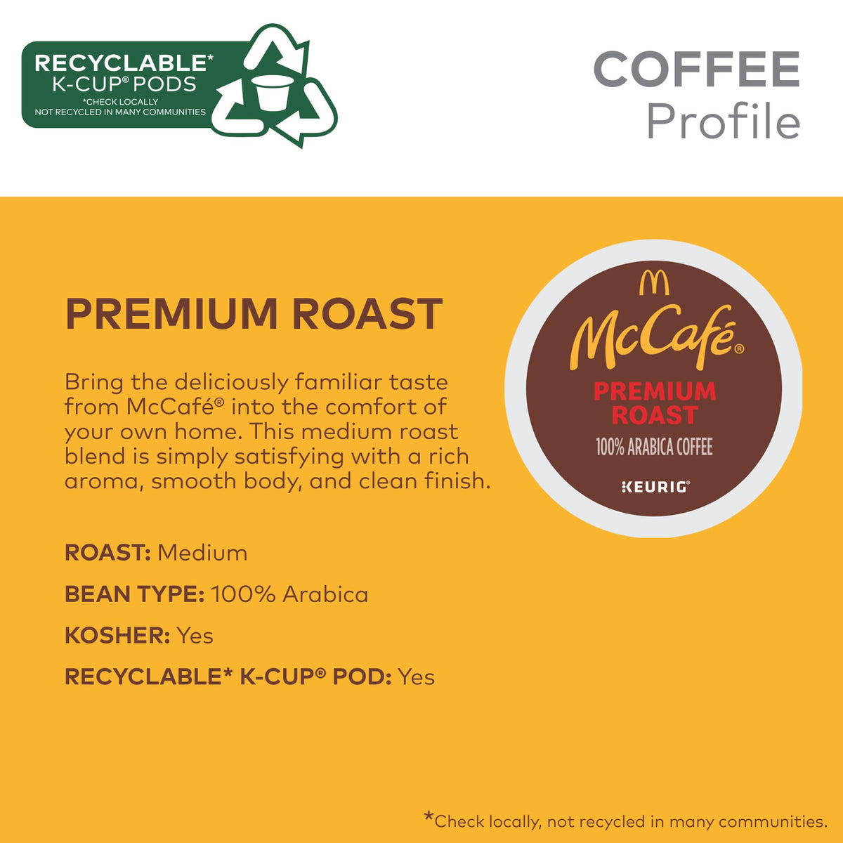 McCafé K-Cup pods in a Keurig, for convenient single-serve brewing.