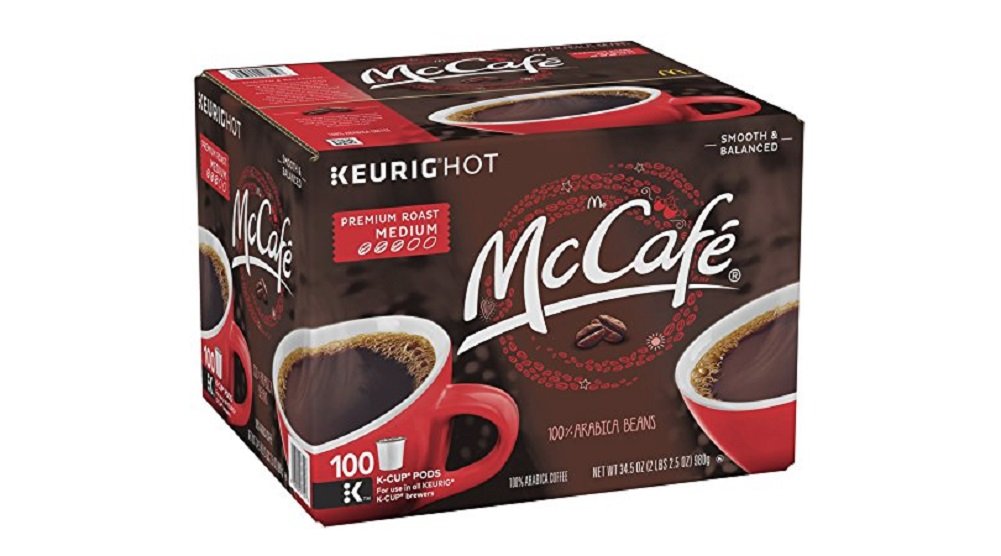 McCafé Premium Medium Roast K-Cup pods box front for quick mornings