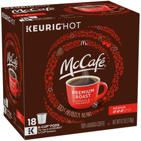 McCafe Premium Roast Arabica beans emphasizing quality sourcing.
