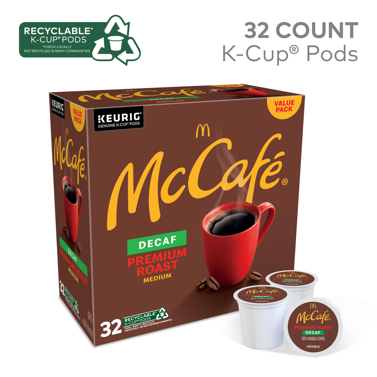 McCafé Premium Roast Arabica beans highlight quality origin for a smooth decaf