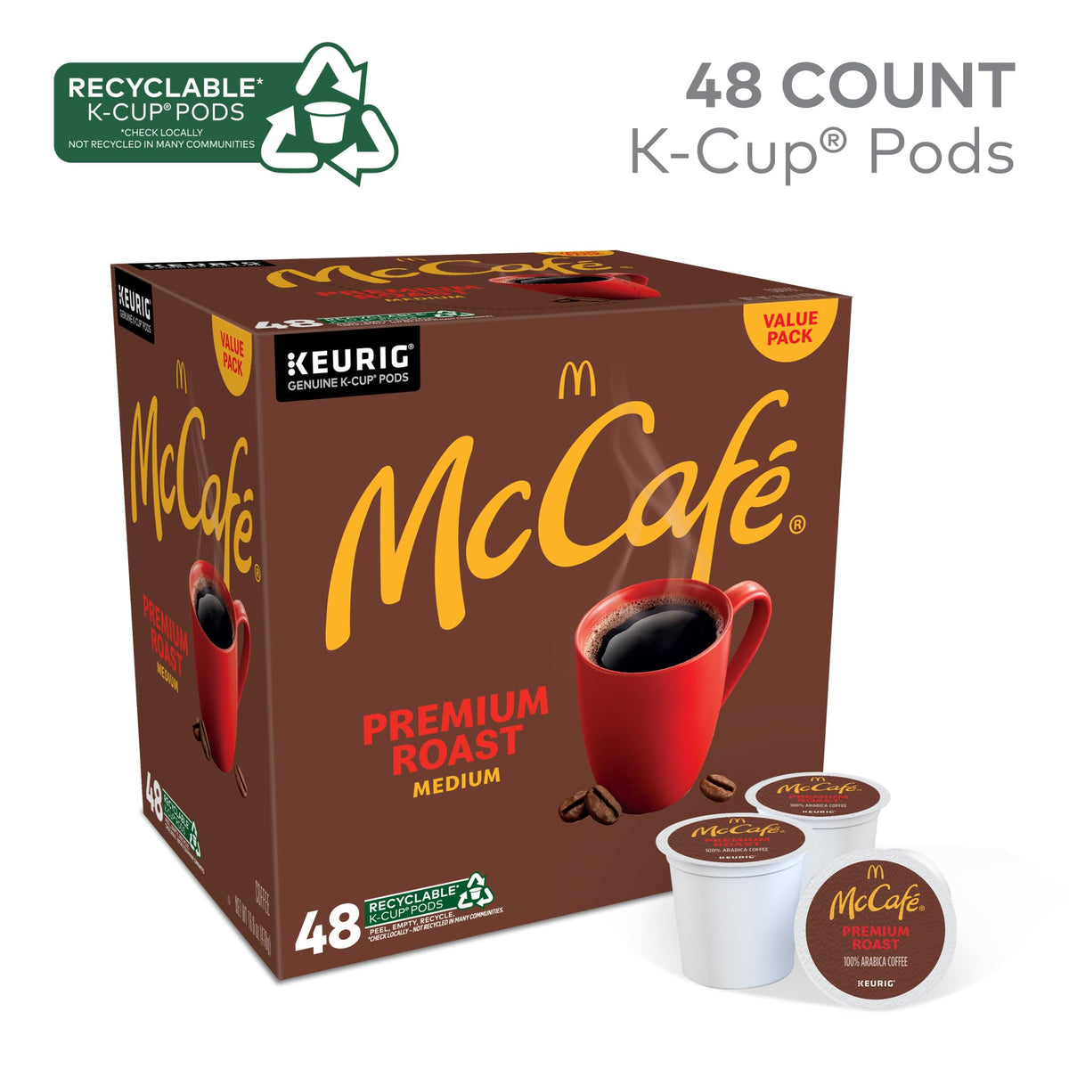 McCafé Premium Roast kcup-pack offers quick, single-serve brewing.