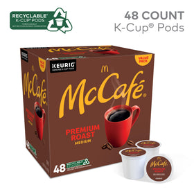 McCafé Premium Roast kcup-pack offers quick, single-serve brewing.