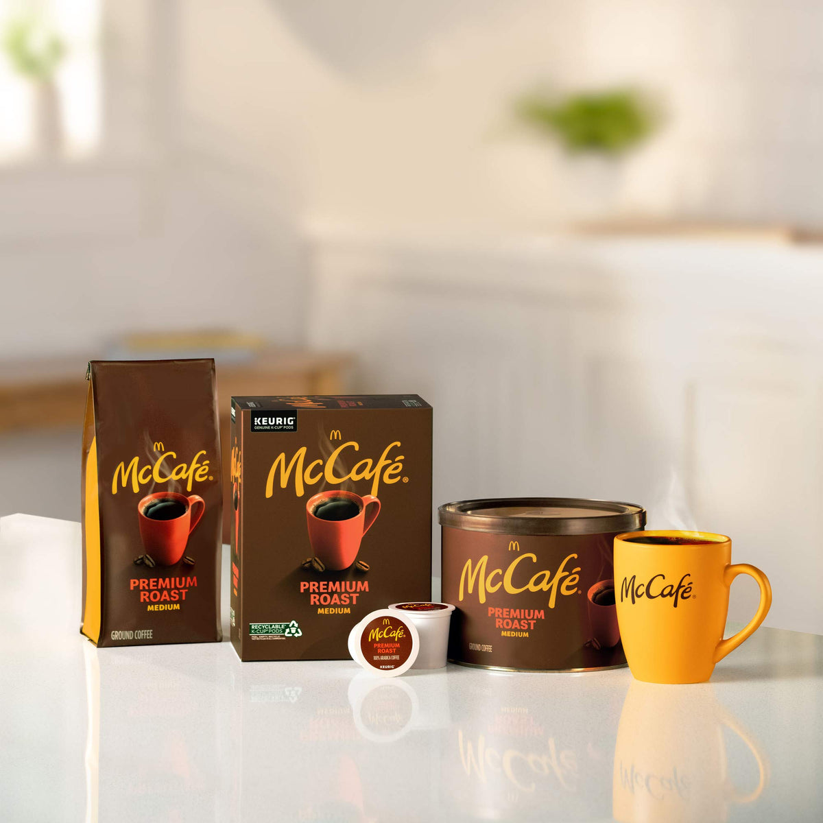 McCafé Premium Roast uses 100% Arabica beans for flavor