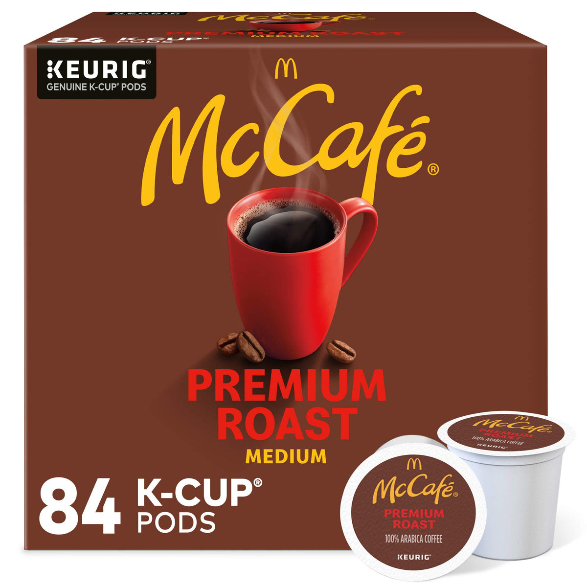 McCafé Premium Roast pods in packaging, ideal for quick, flavorful morning brews.