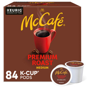 McCafé Premium Roast pods in packaging, ideal for quick, flavorful morning brews.