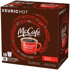 McCafe Premium Roast packaging close-up showing freshness seal.