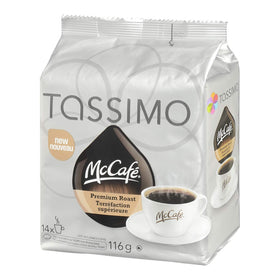 McCafé Tassimo Premium Roast T-Discs for quick, consistent home brewing.