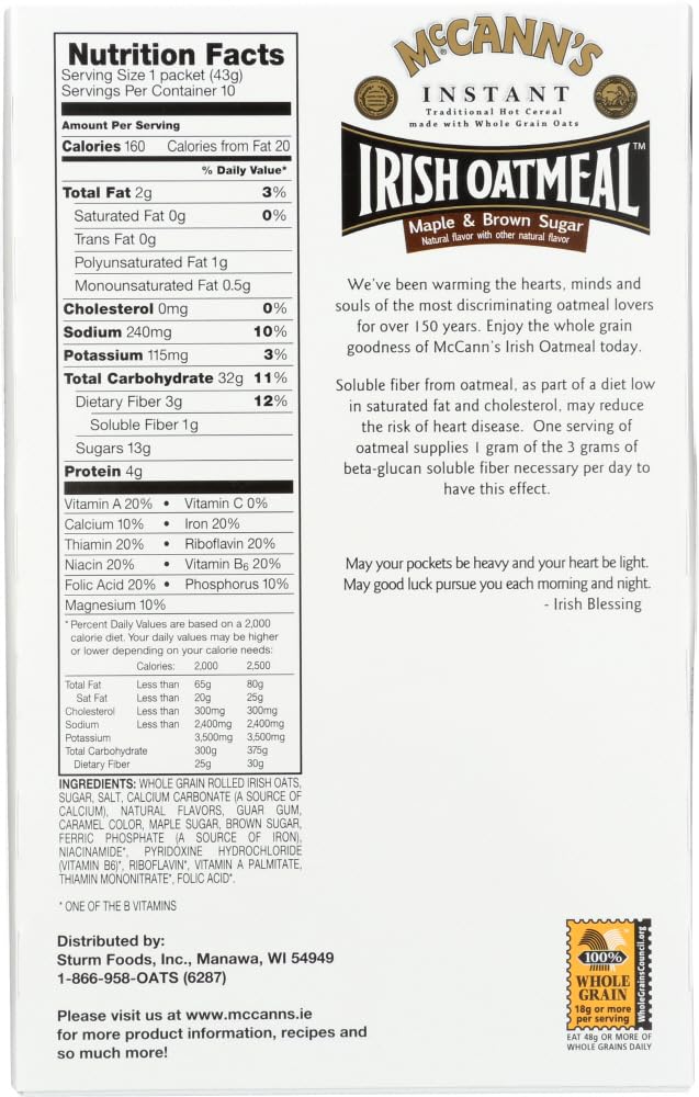 McCann's maple sachets close-up imply simple, measured portions for hot mornings.