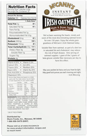 McCann's maple sachets close-up imply simple, measured portions for hot mornings.