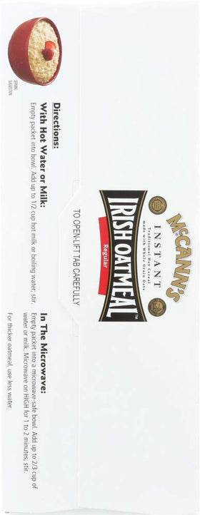 McCann's 28 g instant oatmeal packet for quick, portion-controlled mornings.