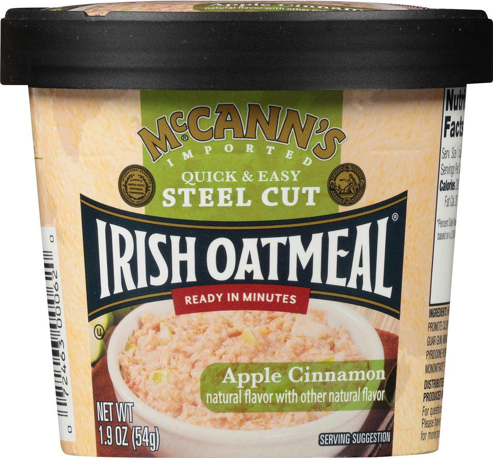 McCann's Irish Oatmeal Apple Cinnamon Cup for a quick, comforting breakfast.