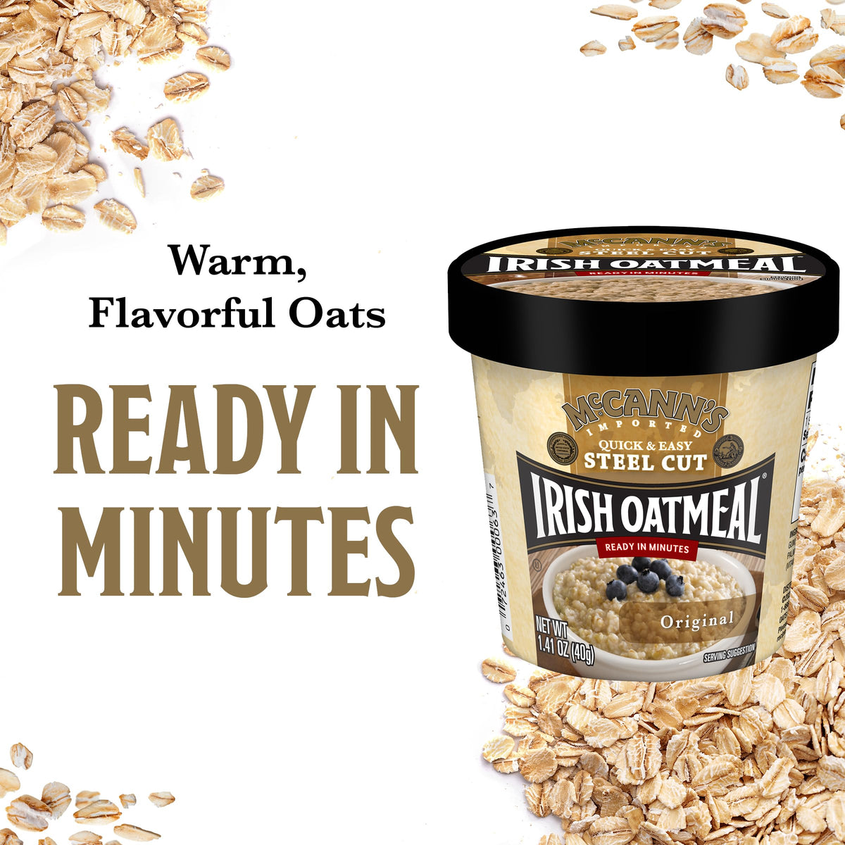 Close-up of the steeping process for McCann's instant oat cup.