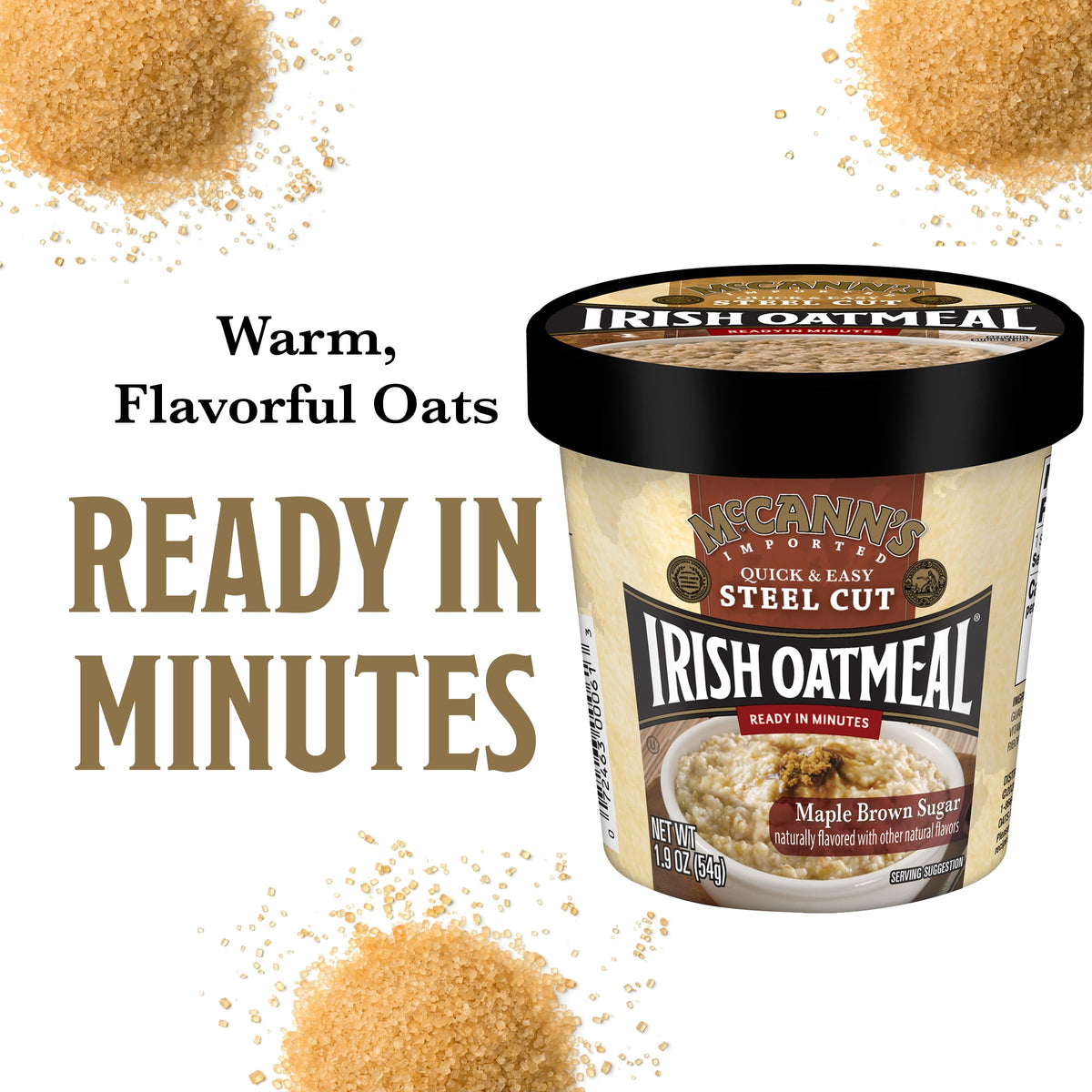 Kosher certification label on McCann's oatmeal cup