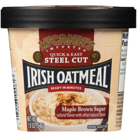 McCann's Irish Oatmeal maple brown sugar cup front with aroma
