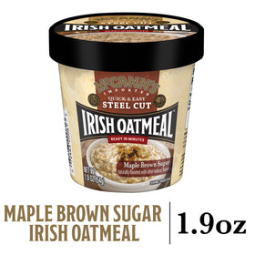 Ingredients label for McCann's maple brown sugar oats