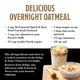Label showing non-GMO and kosher certification on McCann's Oatmeal