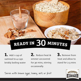 Pack of four McCann's Irish Oatmeal on the counter for easy meal prep